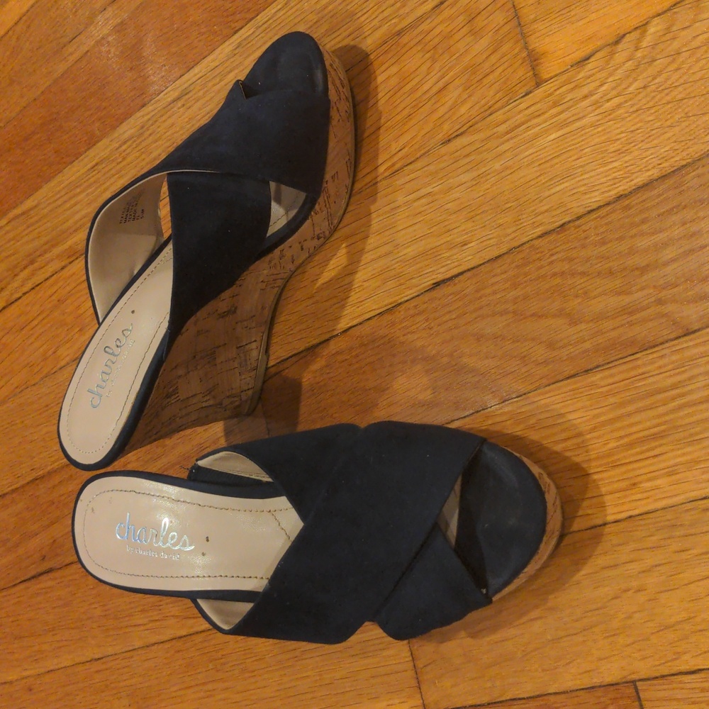 Navy wedge sandal